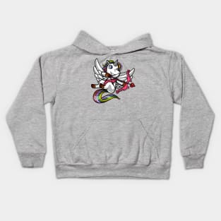 Unicorn Valentines Day Cupid Kids Hoodie